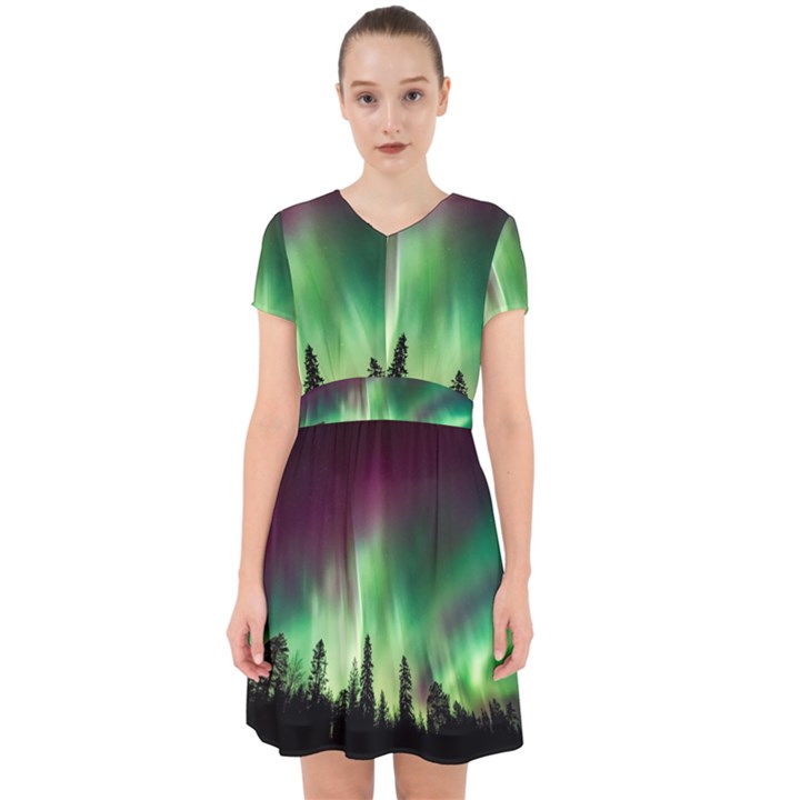 Aurora-borealis-northern-lights Adorable in Chiffon Dress