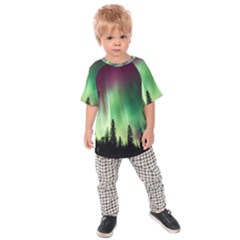 Aurora-borealis-northern-lights Kids  Raglan T-Shirt