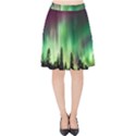 Aurora-borealis-northern-lights Velvet High Waist Skirt View1