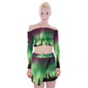 Aurora-borealis-northern-lights Off Shoulder Top with Mini Skirt Set View1