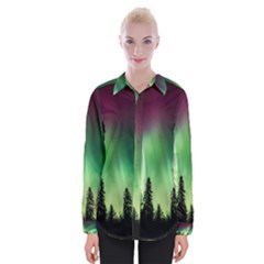 Aurora-borealis-northern-lights Womens Long Sleeve Shirt