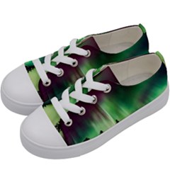 Aurora-borealis-northern-lights Kids  Low Top Canvas Sneakers