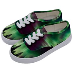 Aurora-borealis-northern-lights Kids  Classic Low Top Sneakers