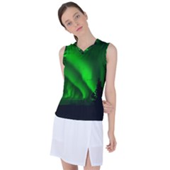 Aurora-borealis-northern-lights- Women s Sleeveless Sports Top