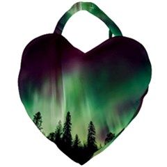 Aurora-borealis-northern-lights Giant Heart Shaped Tote