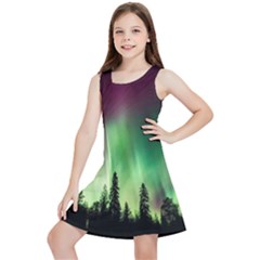 Aurora-borealis-northern-lights Kids  Lightweight Sleeveless Dress