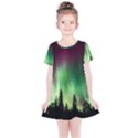 Aurora-borealis-northern-lights Kids  Simple Cotton Dress View1