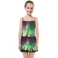 Aurora-borealis-northern-lights Kids  Summer Sun Dress
