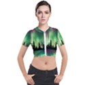 Aurora-borealis-northern-lights Short Sleeve Cropped Jacket View1