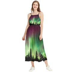 Aurora-borealis-northern-lights Boho Sleeveless Summer Dress