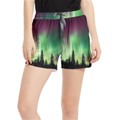 Aurora-borealis-northern-lights Women s Runner Shorts