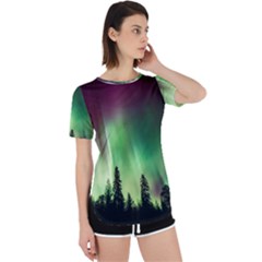 Aurora-borealis-northern-lights Perpetual Short Sleeve T-Shirt
