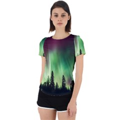 Aurora-borealis-northern-lights Back Cut Out Sport T-Shirt