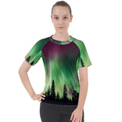 Aurora-borealis-northern-lights Women s Sport Raglan T-Shirt