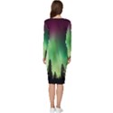 Aurora-borealis-northern-lights Long Sleeve V-Neck Bodycon Dress  View4