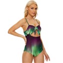 Aurora-borealis-northern-lights Knot Front One-Piece Swimsuit View3