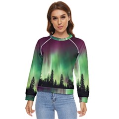 Aurora-borealis-northern-lights Women s Long Sleeve Raglan T-Shirt