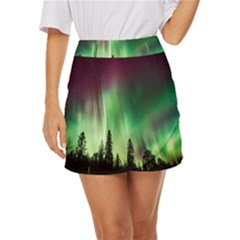 Aurora-borealis-northern-lights Mini Front Wrap Skirt