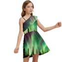 Aurora-borealis-northern-lights Kids  One Shoulder Party Dress View2