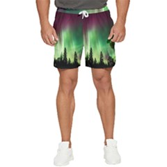 Aurora-borealis-northern-lights Men s Runner Shorts