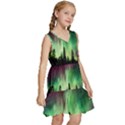 Aurora-borealis-northern-lights Kids  Sleeveless Tiered Mini Dress View3