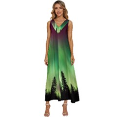Aurora-borealis-northern-lights V-neck Sleeveless Loose Fit Overalls by Ket1n9