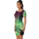 Aurora-borealis-northern-lights Fitted Knot Split End Bodycon Dress View2