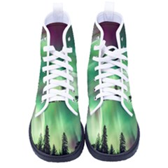 Aurora-borealis-northern-lights Women s High-Top Canvas Sneakers