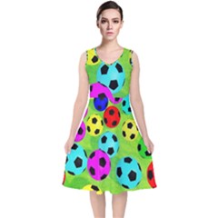 Balls Colors V-neck Midi Sleeveless Dress  by Ket1n9