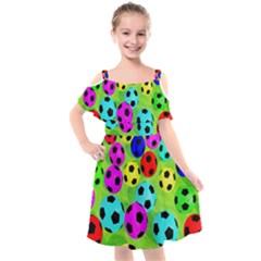 Balls Colors Kids  Cut Out Shoulders Chiffon Dress by Ket1n9