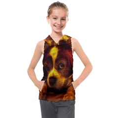 Cute 3d Dog Kids  Sleeveless Hoodie by Ket1n9