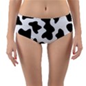 Animal-print-black-and-white-black Reversible Mid-Waist Bikini Bottoms View1