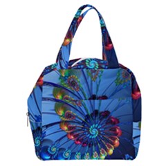 Top Peacock Feathers Boxy Hand Bag