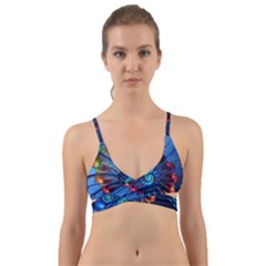 Top Peacock Feathers Wrap Around Bikini Top by Ket1n9