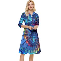 Top Peacock Feathers Classy Knee Length Dress by Ket1n9