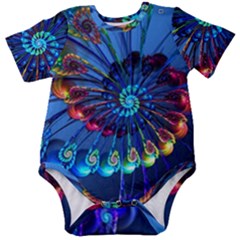 Top Peacock Feathers Baby Short Sleeve Bodysuit by Ket1n9