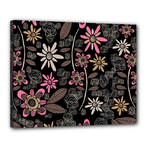 Flower Art Pattern Canvas 20  X 16  (stretched) by Ket1n9