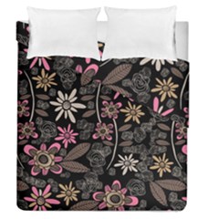 Flower Art Pattern Duvet Cover Double Side (queen Size) by Ket1n9