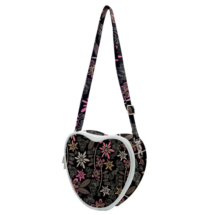 Flower Art Pattern Heart Shoulder Bag
