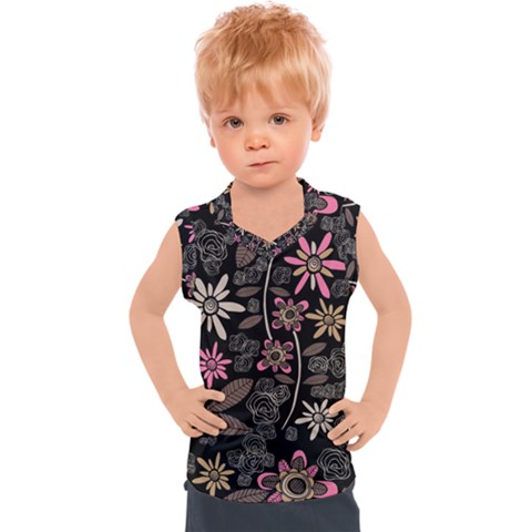 Flower Art Pattern Kids  Sport Tank Top by Ket1n9