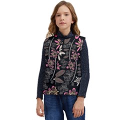 Flower Art Pattern Kid s Button Up Puffer Vest	 by Ket1n9