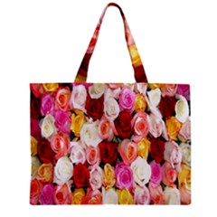Rose Color Beautiful Flowers Zipper Mini Tote Bag by Ket1n9