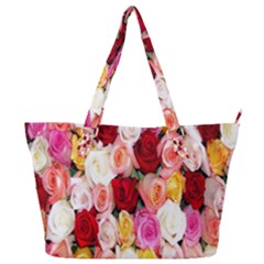 Rose Color Beautiful Flowers Full Print Shoulder Bag