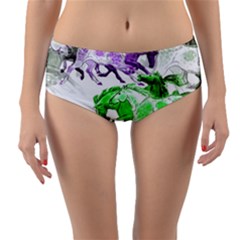 Horse-horses-animal-world-green Reversible Mid-waist Bikini Bottoms