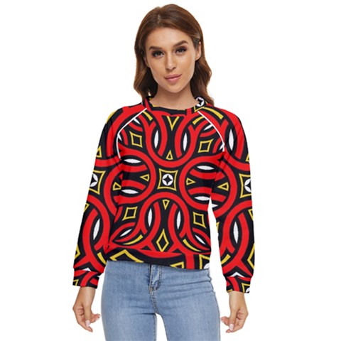 Traditional Art Pattern Women s Long Sleeve Raglan T-shirt by Ket1n9