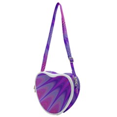 Purple-star-sun-sunshine-fractal Heart Shoulder Bag by Ket1n9