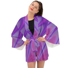 Purple-star-sun-sunshine-fractal Long Sleeve Kimono by Ket1n9