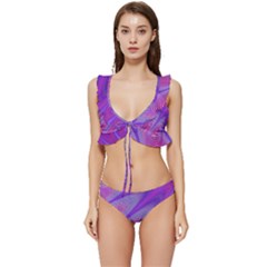 Purple-star-sun-sunshine-fractal Low Cut Ruffle Edge Bikini Set by Ket1n9