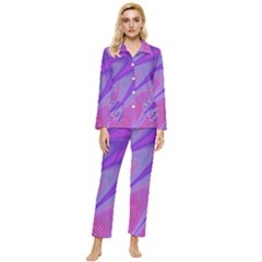 Purple-star-sun-sunshine-fractal Womens  Long Sleeve Velvet Pocket Pajamas Set by Ket1n9