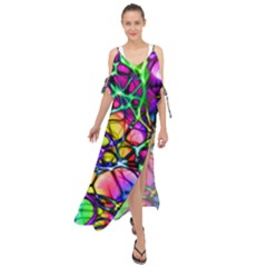 Network-nerves-nervous-system-line Maxi Chiffon Cover Up Dress